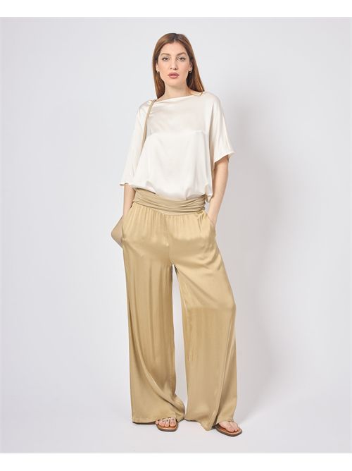 Manila Grace women's satin trousers MANILA GRACE | P050VUMA002